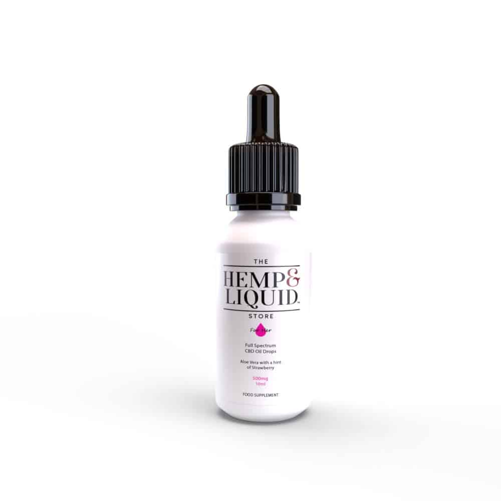 Hemp & Liquid Aloe Vera Strawberry Full Spectrum CBD Oil Drops 500mg